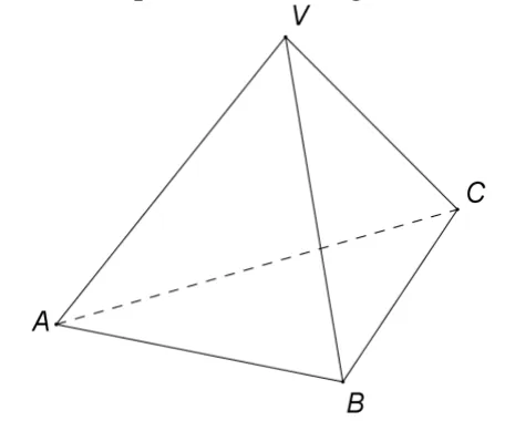 Figura 1: piramida triunghiulară regulată VABC.