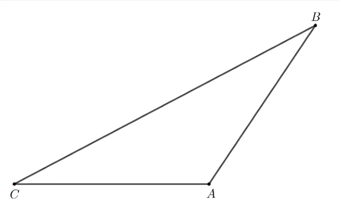 Triunghiul isoscel ABC cu unghiul obtuz în A.