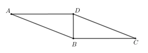 Paralelogramul ABCD cu diagonala BD perpendiculară pe latura BC.